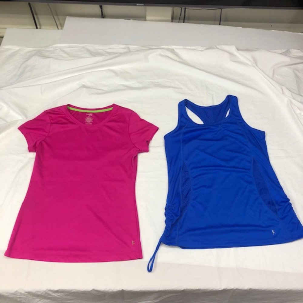 Danskin Now Fitted Athletic Shirt AND Fitted Dri More Tank Top M 8/10 (LOT OF 2)